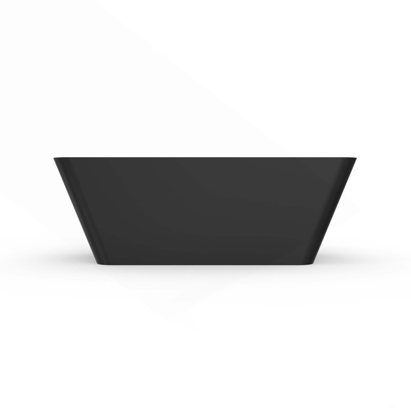 67 Inch Freestanding Solid Surface Soaking Bathtub For Bathroom, Black