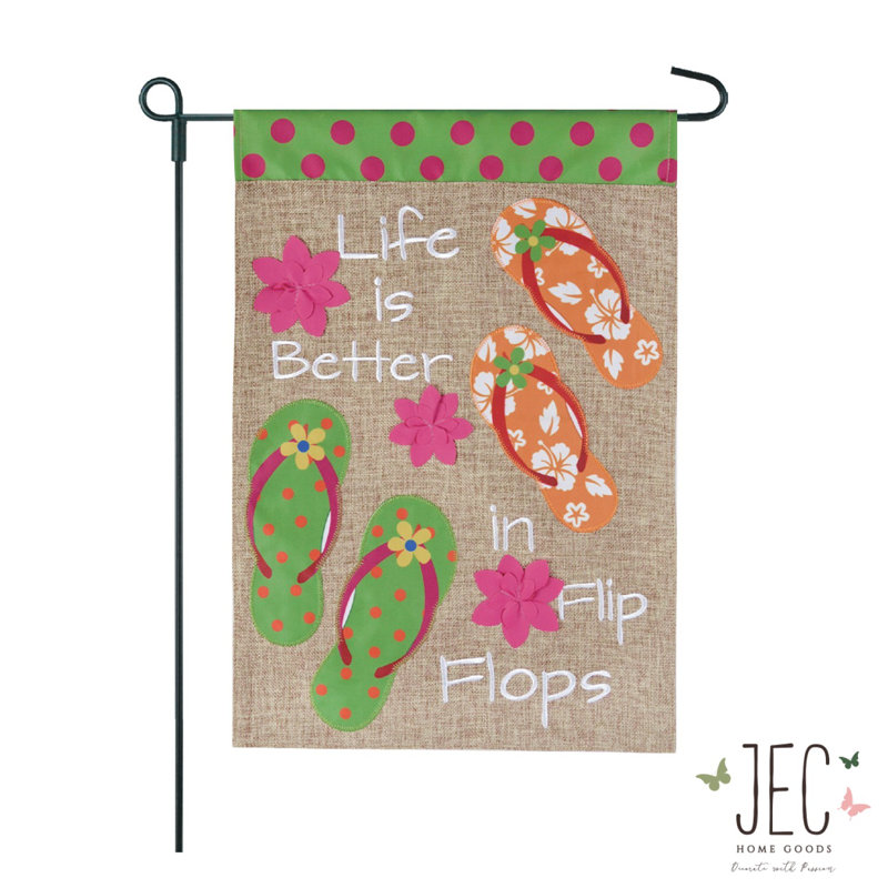 « fliped », floral à 2 côtés 1 pi 6 po x 1 pi. drapeau de jardin