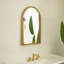Miroir décoratif en polyuréthane de 20 po en forme d'arche dorée de style rétro, disponible en trois températures de couleurs, convenant à la salle de bain, à la chambre à coucher, au salon, au couloir et au vestibule