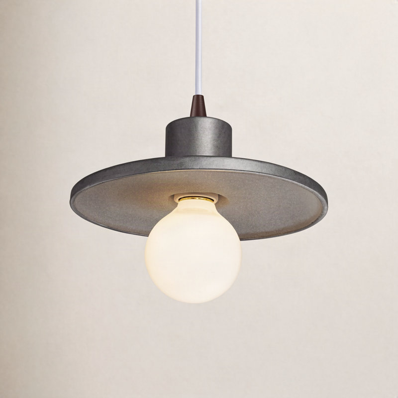 Luminaire suspendu simple Leni, Argent antique, Bronze foncé