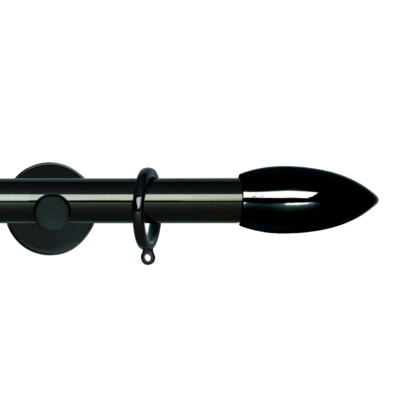 Myreya 2.8cm Single Pole, Black Nickel, 2.80H x 240W x 2.80D cm