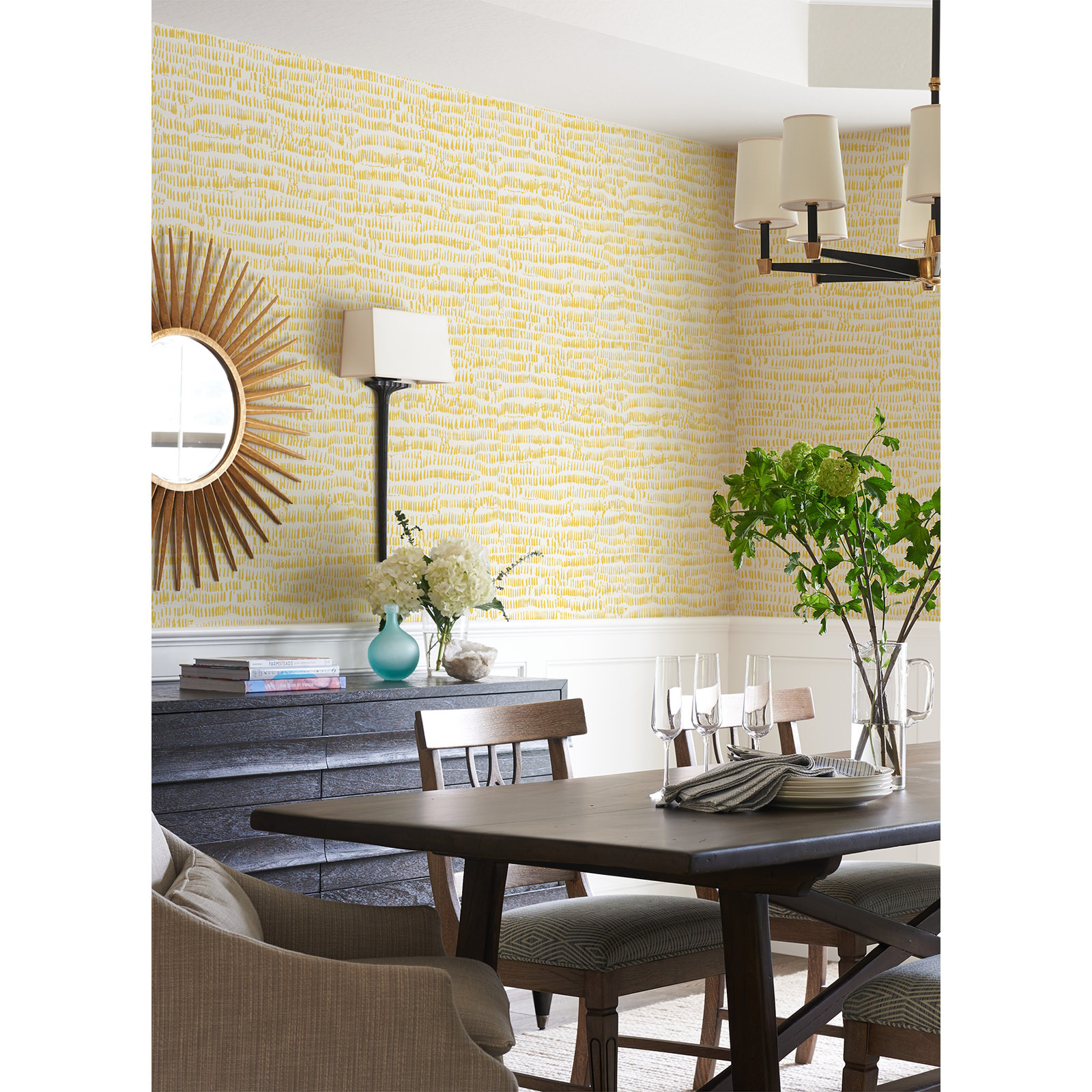 Bartlow Modern Abstract Wallpaper, Yellow