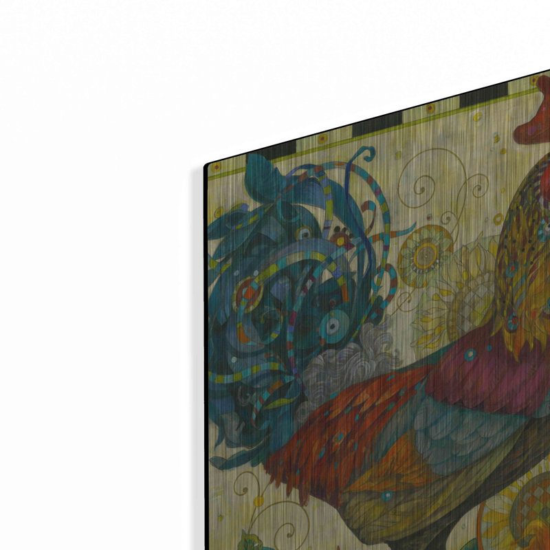 «Rooster» par David Galchutt, art mural en métal, 12 po x 16 po, H 24 po x l 16 po