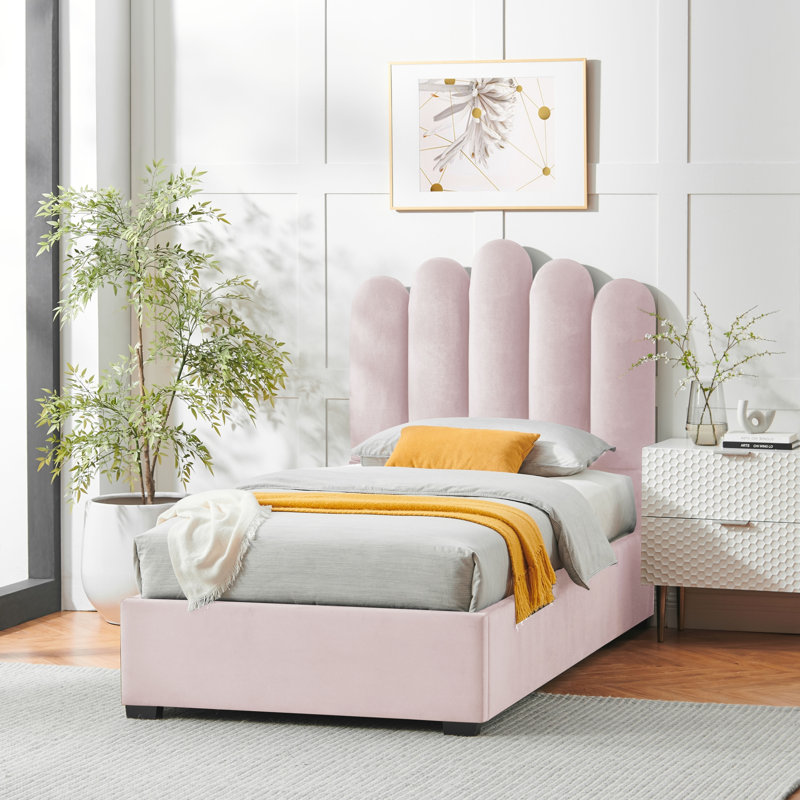 Lit plateforme avec rangement Kyair, Simple TG, Rougir