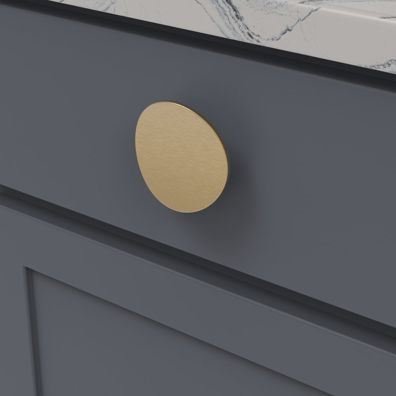 Vale Collection Knob, 3'', Brushed Golden Brass