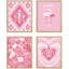 "Pink Hat Floral Parfum", impression sur papier 4 pièces-97782641-97782642