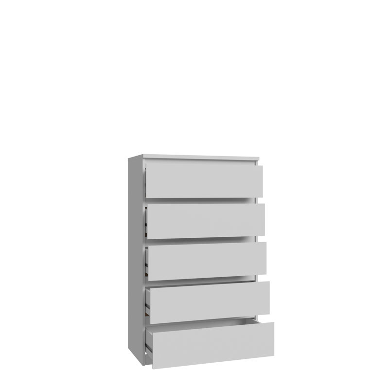 Priyaka 5 - Drawer Rectangle Accent Chest, White