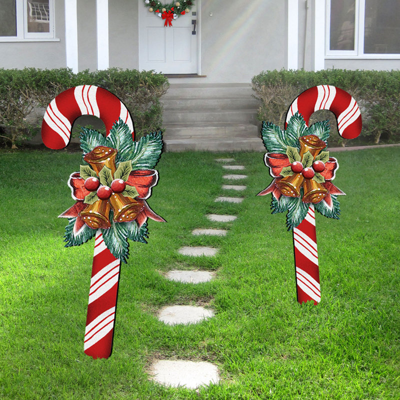 Jeu de jardin sur pied en bois de canne à sucre de noël