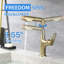 Robinet de vasque rétractable - Robinet de lavabo de salle de bain à un trou avec bec relevable et modes de jet doubles-119206797
