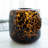 Brown and Amber Glass Vase with Cheetah Motif