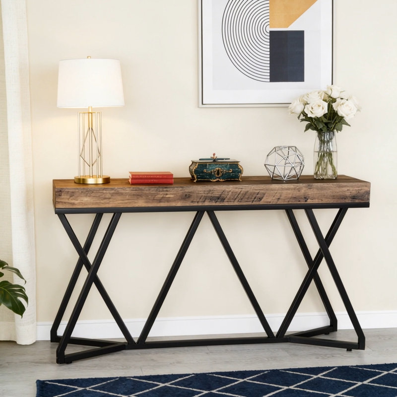 Table console, table d'entrée en bois 55 po