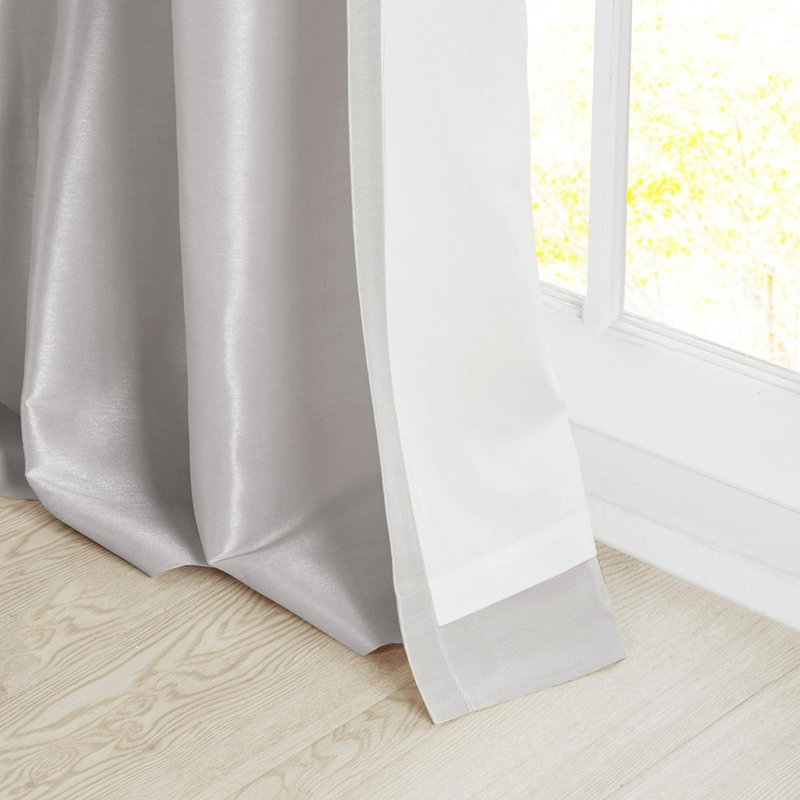 Twist Tab Lined Window Curtain Panel, Silver, 50" W x 120" L