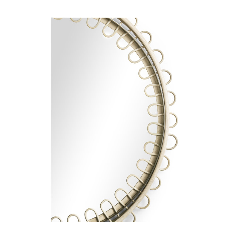 Water Round Rattan Wall Mirror