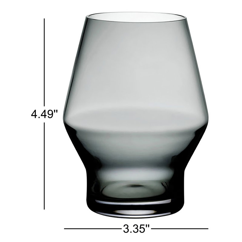 Beak Handmade Crystal Drinking Glass, Smoke