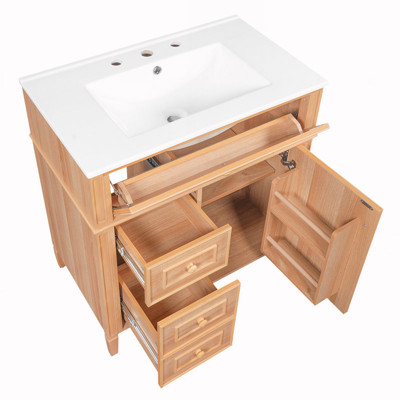 Bathroom Vanity With Sink, Brown