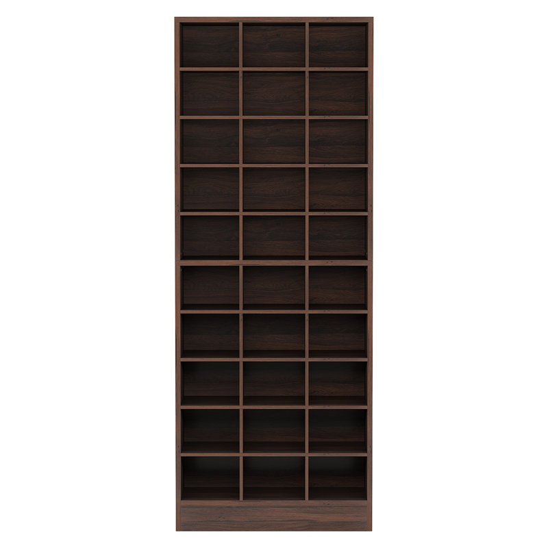 25.6 Inches 10-Tier Espresso  Wooden Shoe Storage Cabinet, Espresso
