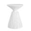 Table d'appoint texturée mouchetée rétro en marbre blanc pour l'extérieur et l'intérieur, 15,5 po x 21 po, convenant à toutes les espaces Balcon de salon de table de bout toutes saisons, taille compacte, sans assemblage