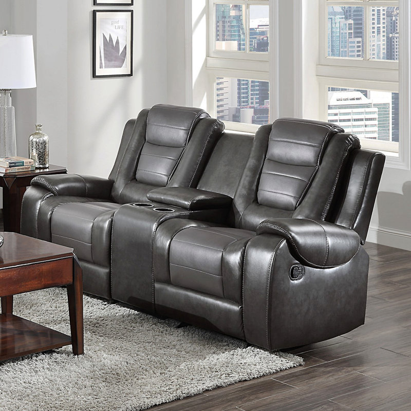Ensemble de canapé 2 pièces Modern Living, Similicuir gris foncé et gris clair