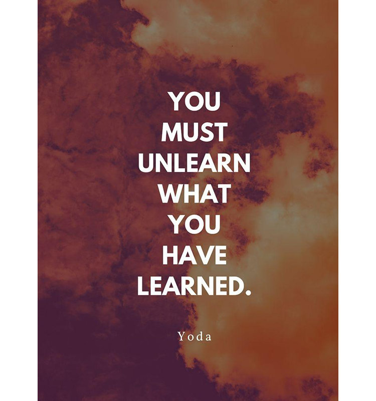 Art sur toile tendue Trinx ArtsyQuotes, titre: Yoda Quote: You Must Unlearn