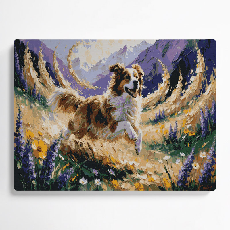 Chiens, berger des montagnes, art mural beige, H 11 po x l 14 po