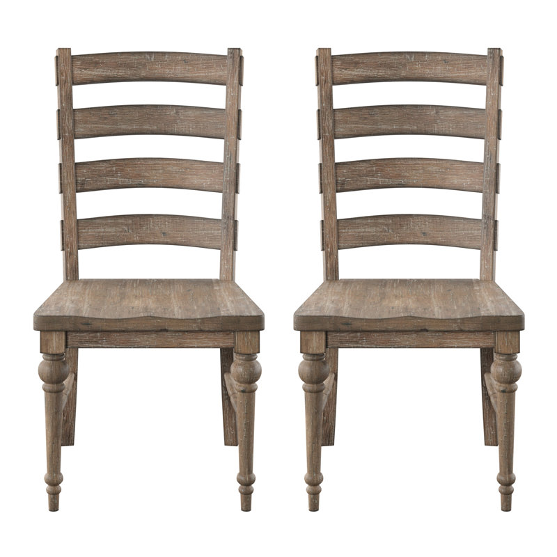 Taupe Ladderback Dining Chairs,  2
