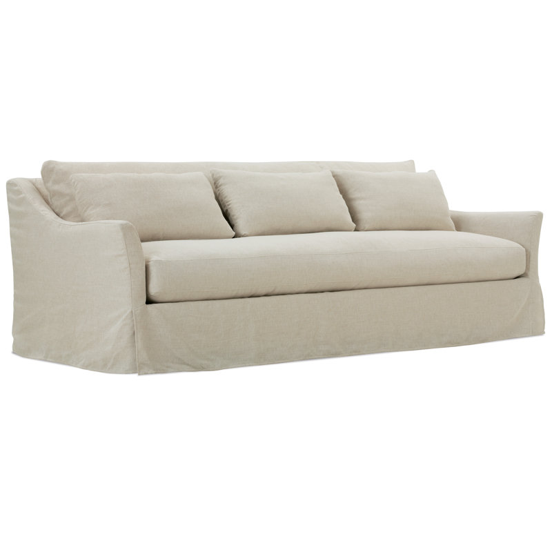 Coussin de banc de canapé coulissant Moreau, 35"H x 110"W x 41"D, Crème