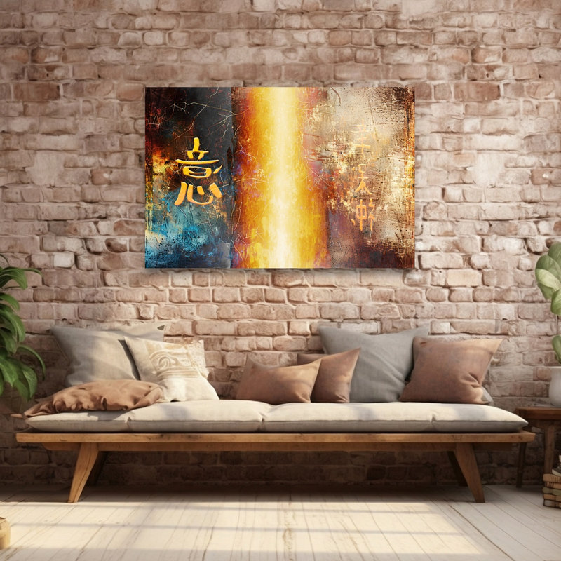 Mystical Golden, reproduction d'art murale contemporaine, H 40 po x l 60 po