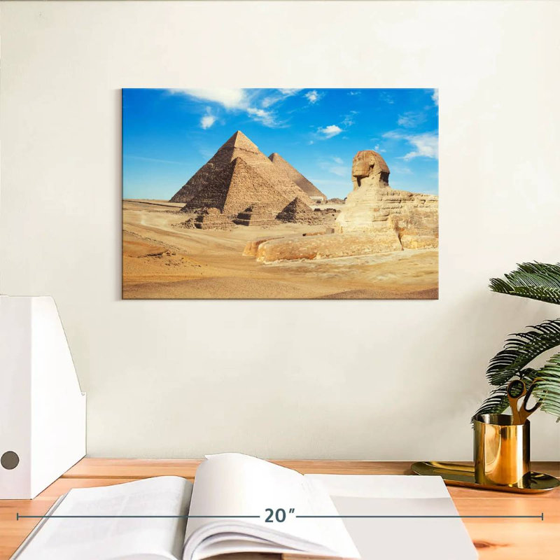 Adella, sphinx et pyramides de Gizeh, H 8 po x l 12 po
