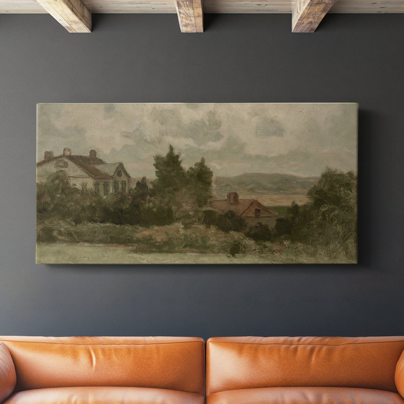Série paysage - DCCCL XXXII - Toile tendue avec châssis - Prêt à être accroché, H 16 po x l 32 po