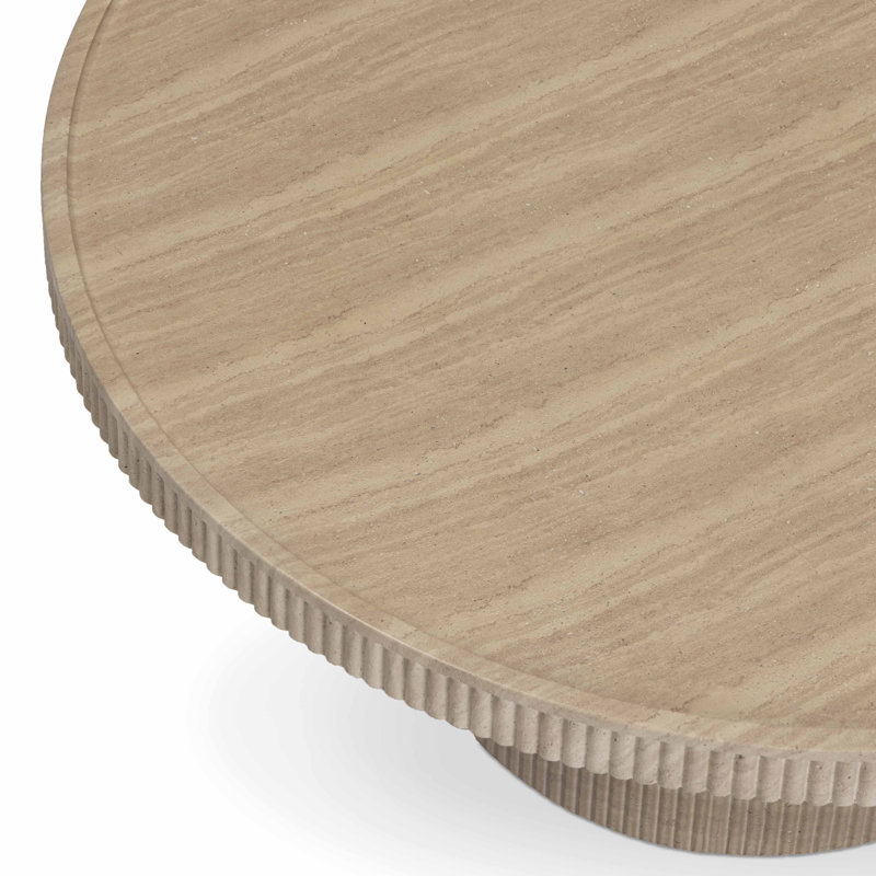 Table basse Darcy Faux Travertine, Beige