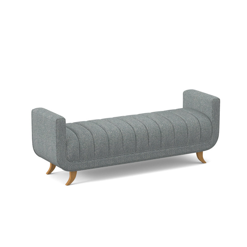 Salon Upholstered Bench, Amber, Maya Cyan