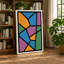 Stained Glass Rhythm Geometric - Wrapped Canvas-1989255432-1989255446