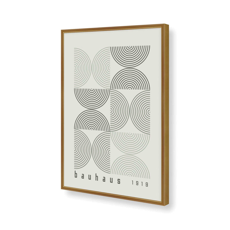 «Green Bauhaus», affiche de composition, H 21,25 po x l 17,25 po x P 1,25 po, Reproduction encadrée sans passe-partout