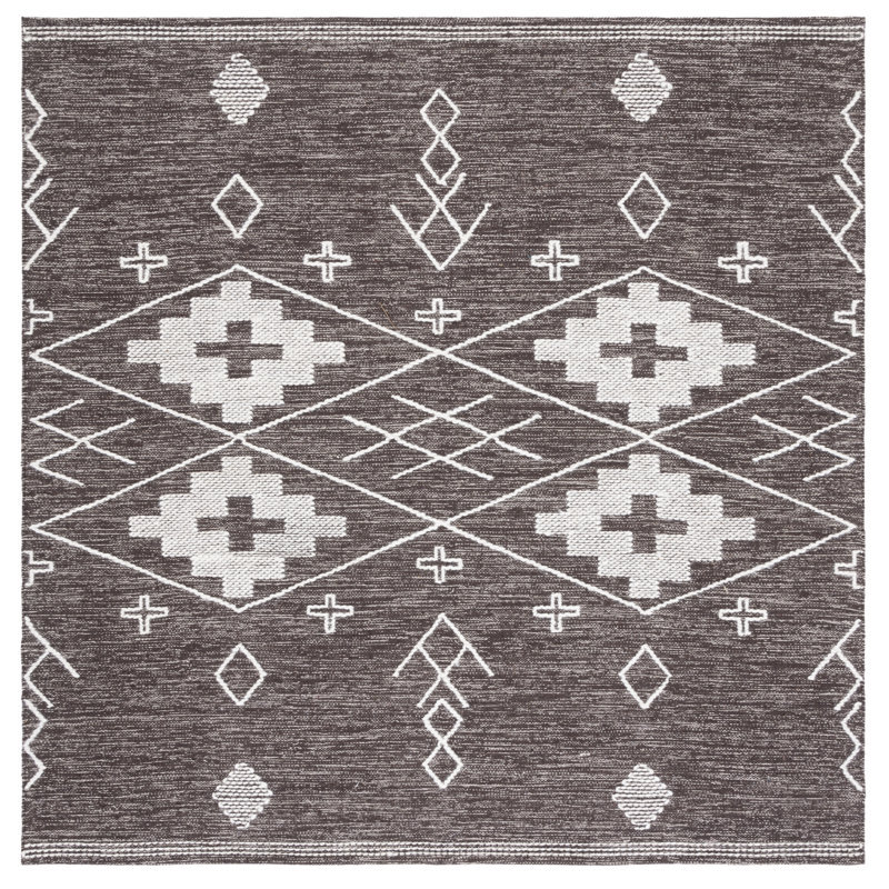 Tapis brun / ivoire Holtby Southwestern, Carré 6 pi