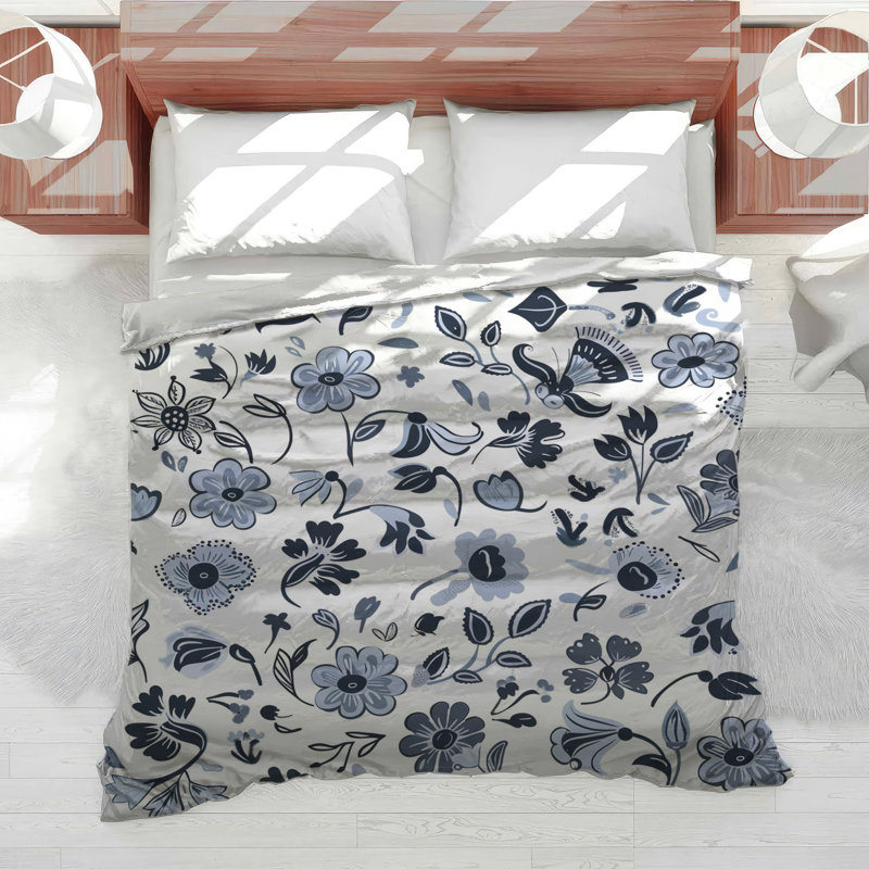 Édredon à motif floral, Édredon simple