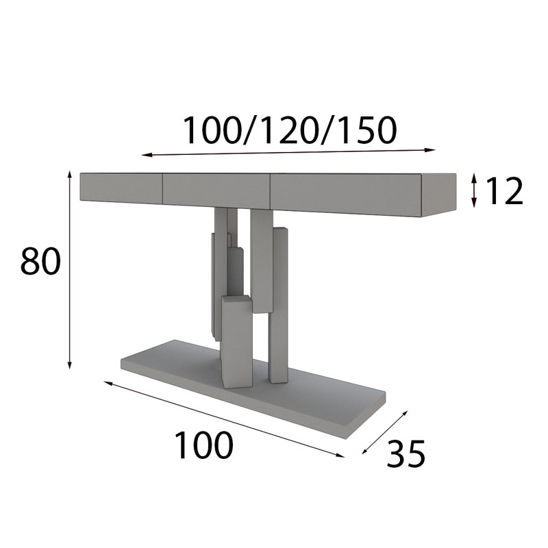Ensemble de console et miroir Maximo, H 31,5 po x l 59 po x P 13,78 po