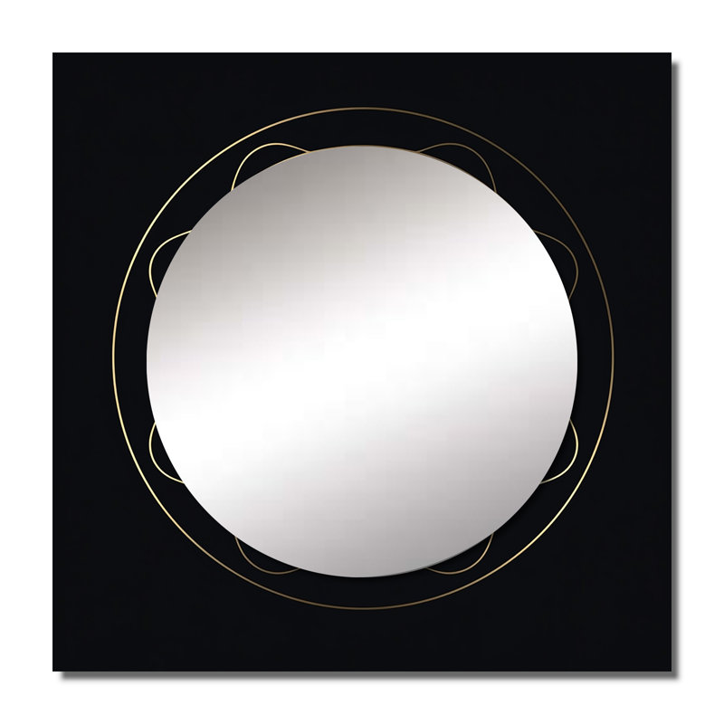 Elra - miroir mural géométrique moderne pour salle de bain, 23 po x 23 po