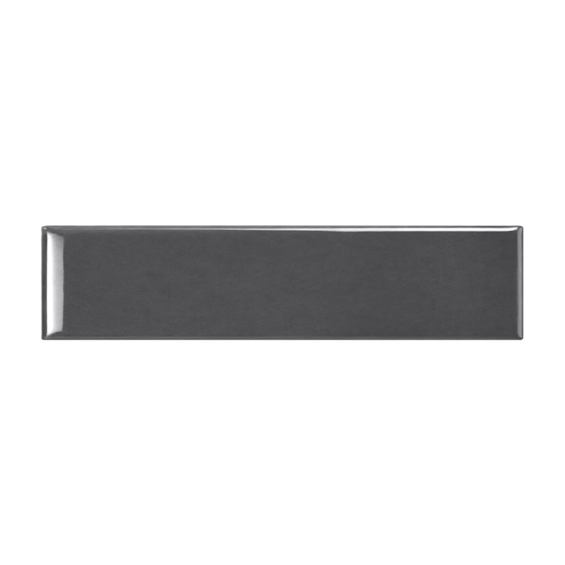Curvaceous 3" x 12" Ceramic Wall Tile, Dark Gray
