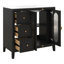 Meuble-lavabo de 36 po avec lavabo en céramique, armoire de rangement avec 2 portes en verre à fermeture en douceur et trois tiroirs