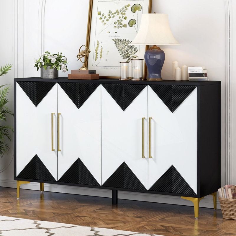 Accent Chests / Cabinets Accent Cabinet, Black/White