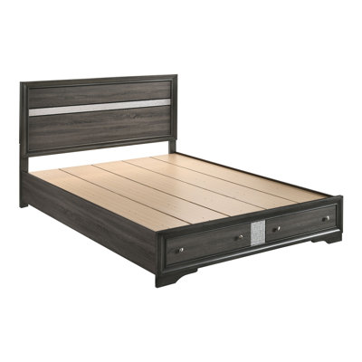 Bed w/Storage, Gray