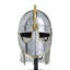 Sculpture Alemanno Cole et casque en fer
