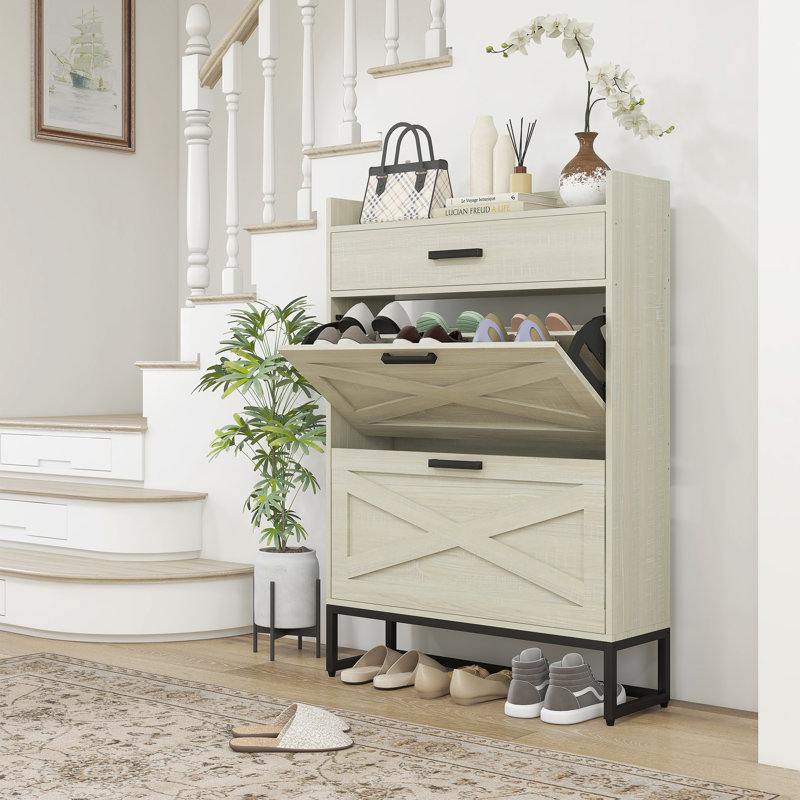 Armoire à chaussures étroite, armoire de rangement industrielle pour chaussures