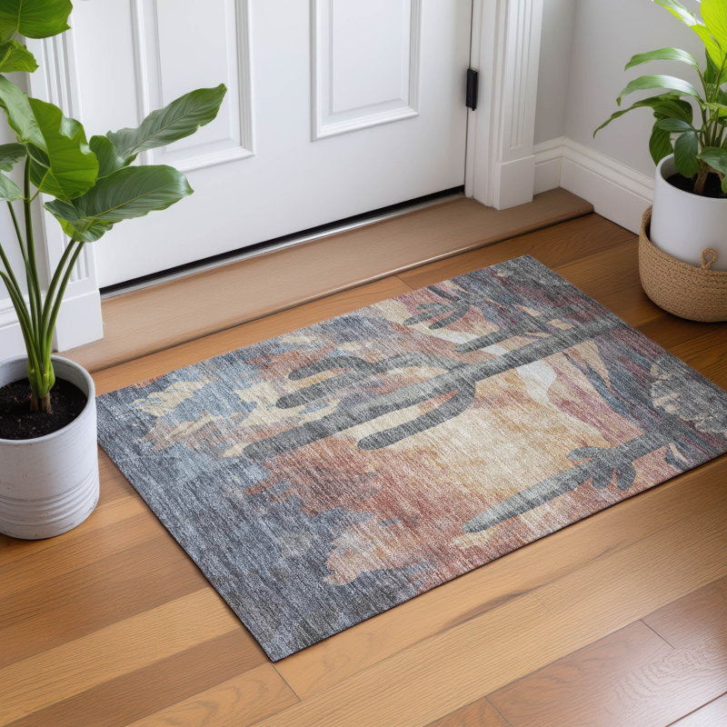Tapis botanique intérieur / extérieur lavable à la machine Braegger ACN2337, Rectangle 1 pi 8 po x 2 pi 6 po