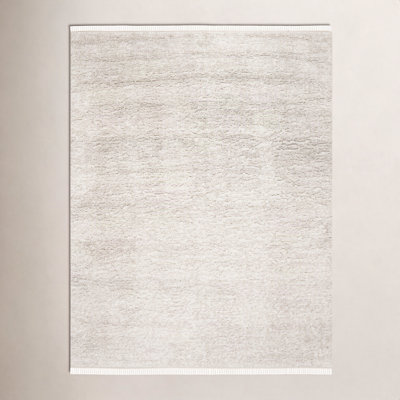 Wyly Beige Handmade Shag Wool Rug