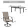 Rectangle Outdoor Patio Dining Set Expandable Heavy Duty Metal Table With Sling Chairs