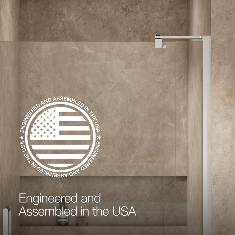 Revel 40'' x 74'' Pivot Shower Door with CleanCoat® Technology, Bright Polished Silver