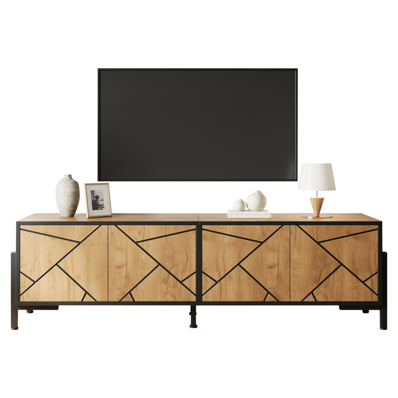 Geometric Wood TV Stand