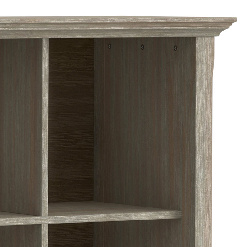 Canapé de rangement en bois massif à 8 cubes Acadian, (8 tablettes) H 33 po x l 57 po x P 16 po, Gris patiné