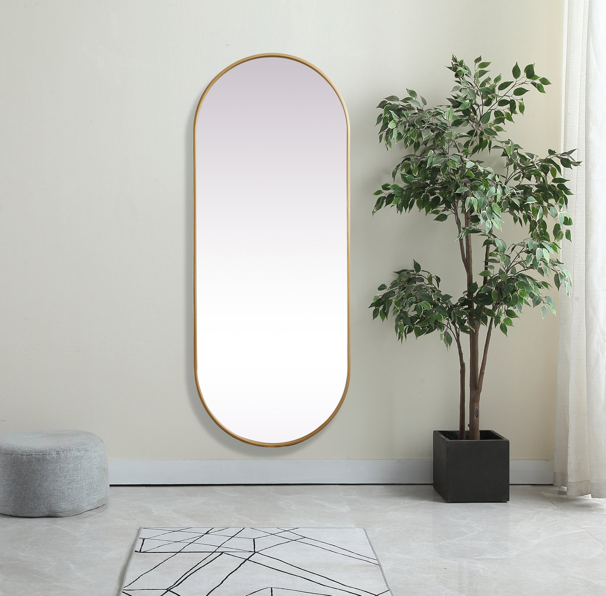 Elington Accent Mirror, 60"  x 24" , Brass